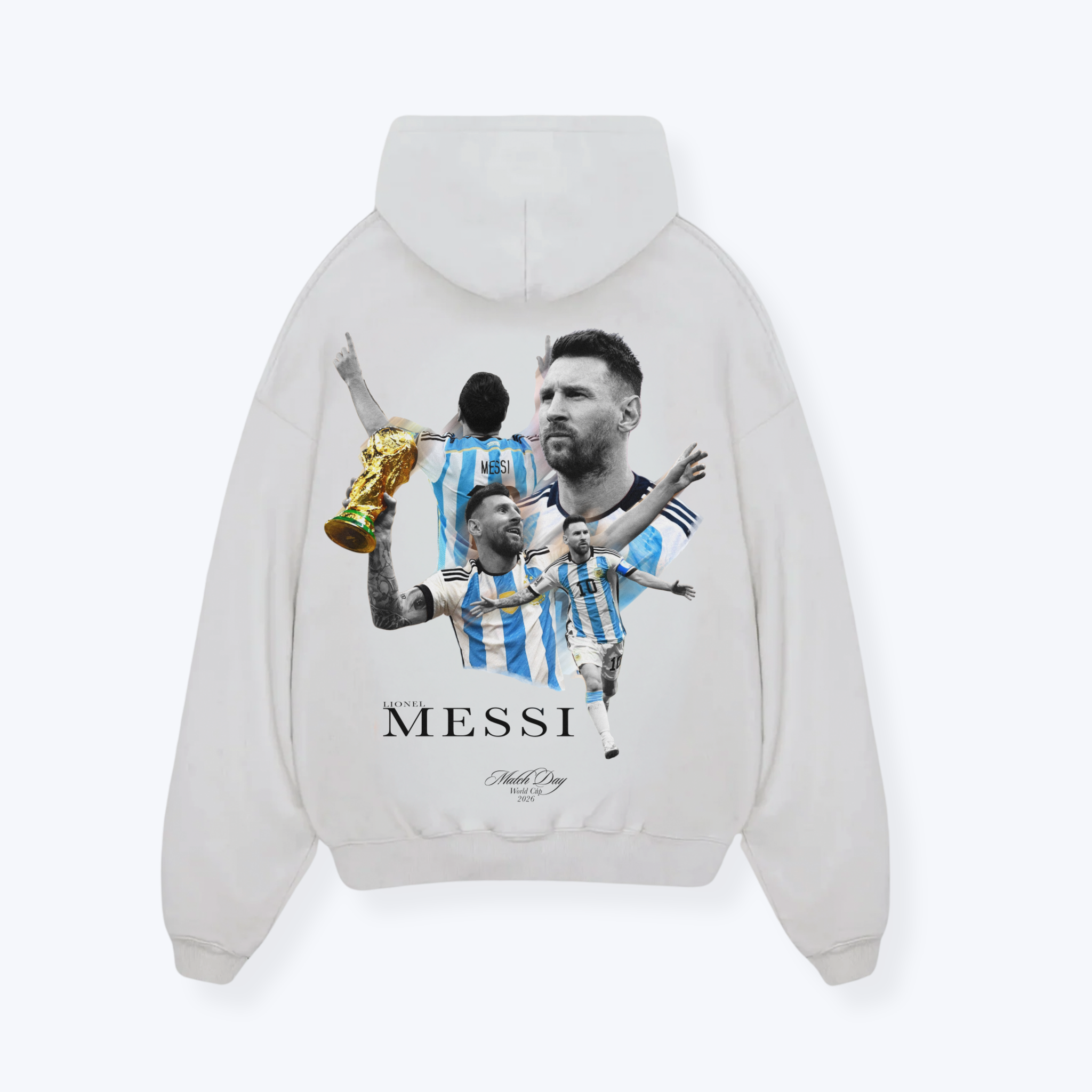 MESSI HOODIE - White Back (Designed)