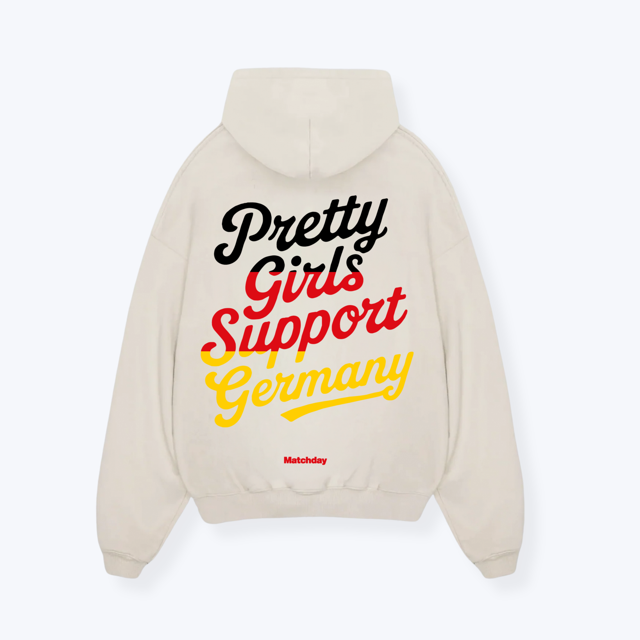 PRETTY GIRLS SUPPORT GERMANY HOODIE - Beige Back (Designed)