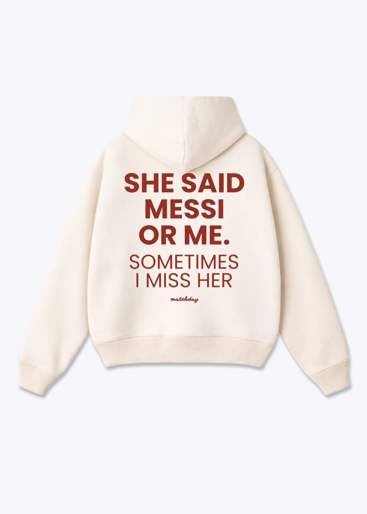 MESSI OR ME HOODIE - Beige Back (Designed)