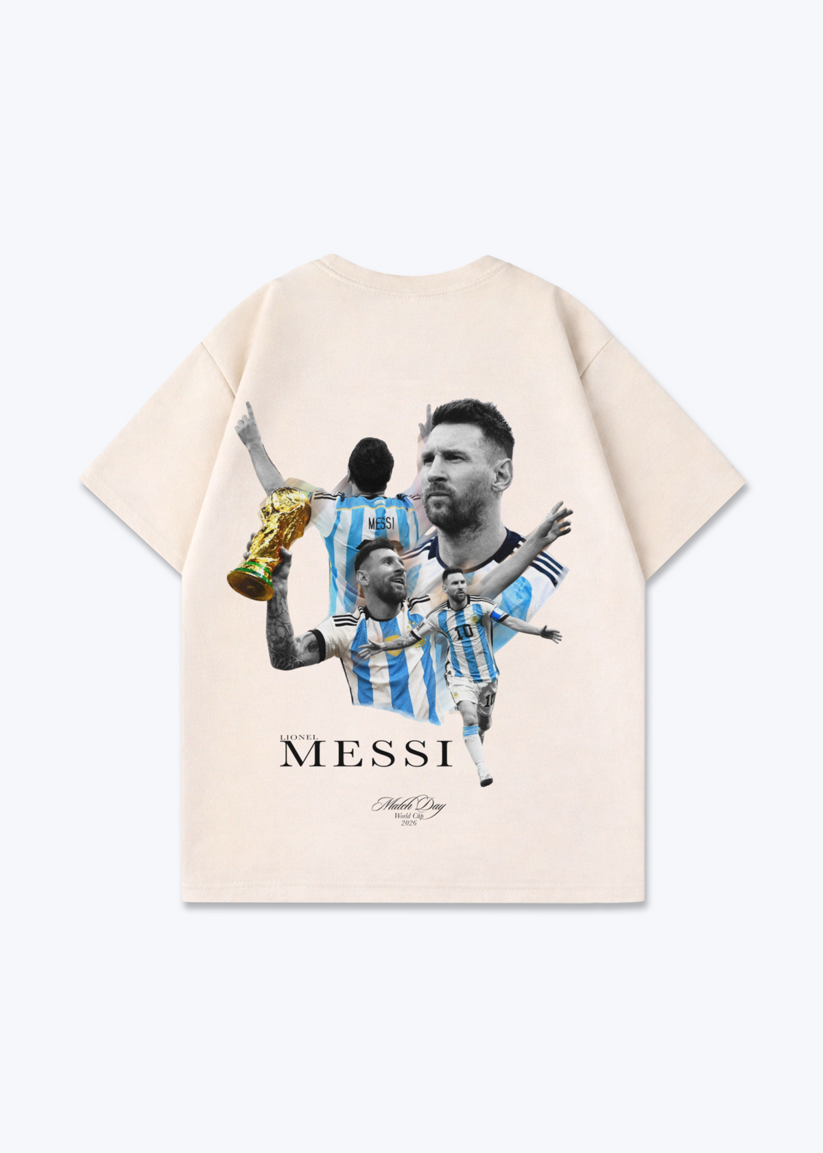 MESSI SHIRT  - Beige Back (Designed)