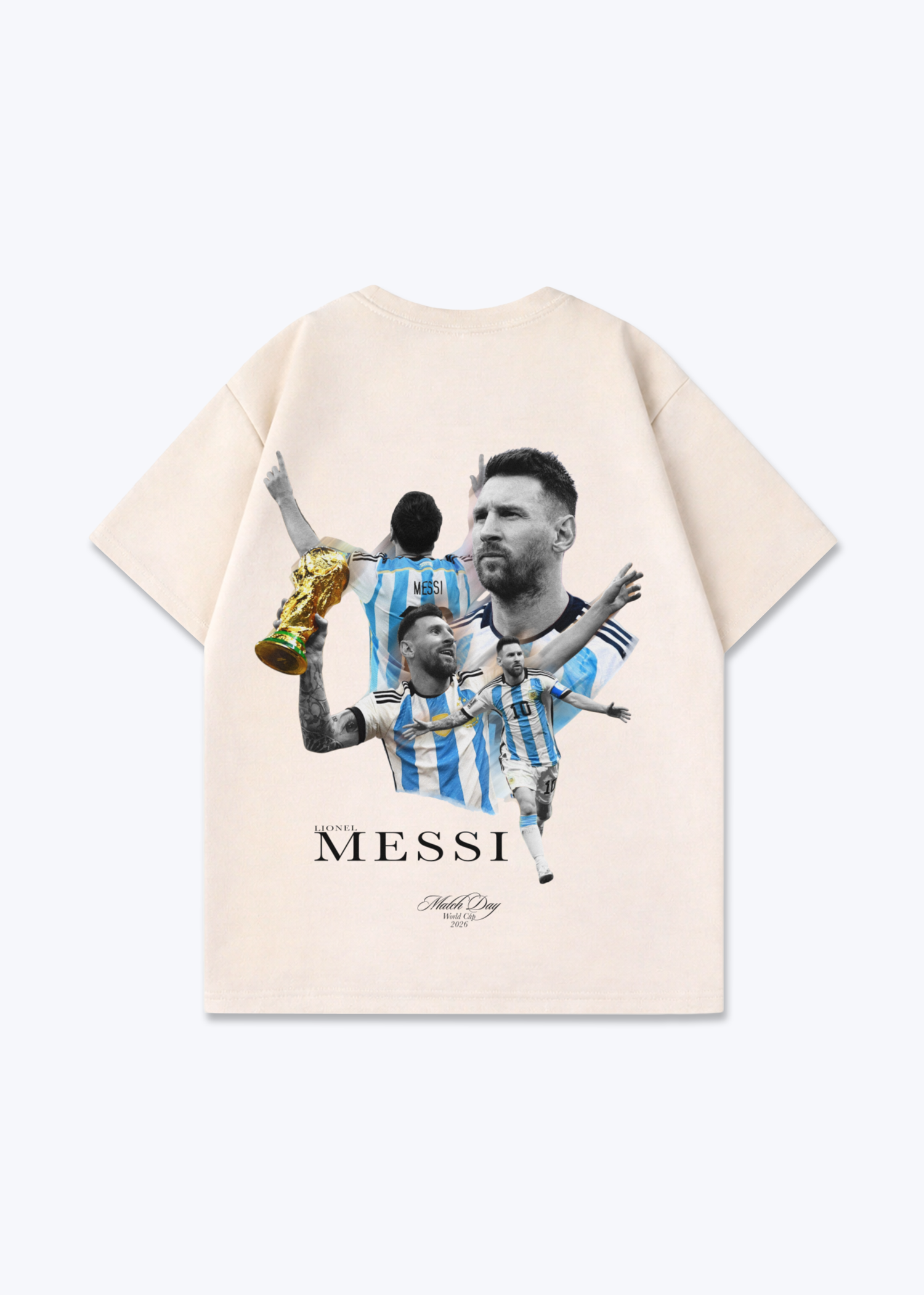 MESSI SHIRT  - Beige Back (Designed)