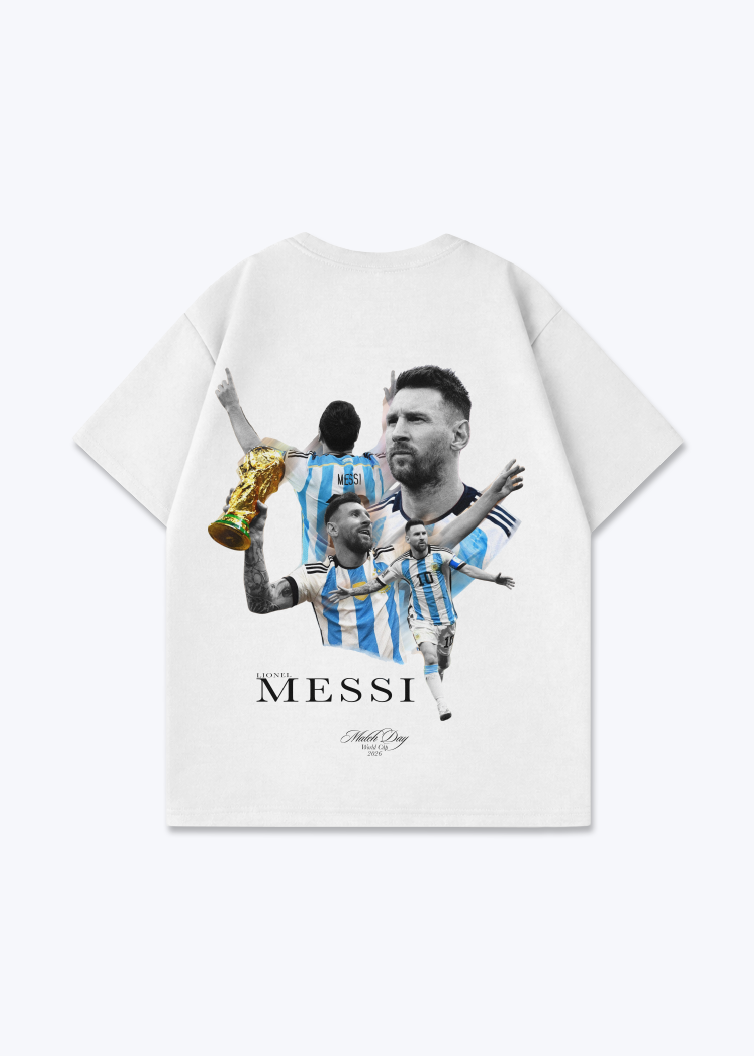 MESSI SHIRT  - White Back (Designed)