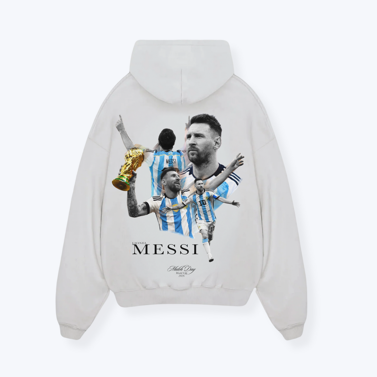 MESSI HOODIE - White Back (Designed)